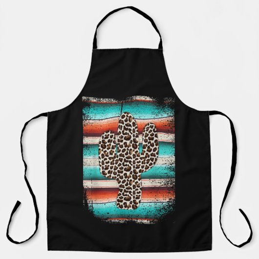 Funny Leopard Cactus Serape Cactus print Turquoise Schort (Voorkant)