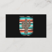 Funny Leopard Cactus Serape Cactus print Turquoise Visitekaartje (Voorkant)