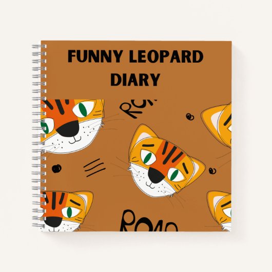 Funny leopard Diary Notitieboek (Voorkant)