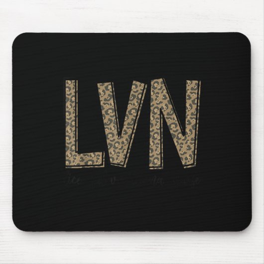 Funny Leopard Lvn Happy Licensed Vocational Nurse  Muismat (Voorkant)