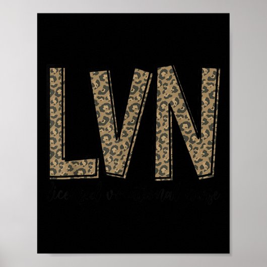 Funny Leopard Lvn Happy Licensed Vocational Nurse  Poster (Voorkant)