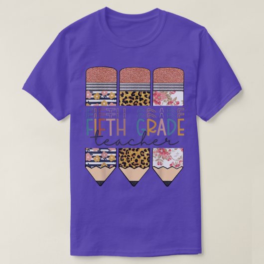 Funny Leopard Pencil Terug naar S T-shirt (Design voorkant)