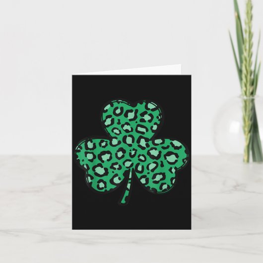 Funny Leopard Print Shamrock St. Patrick's Day Gif Kaart (Voorkant)