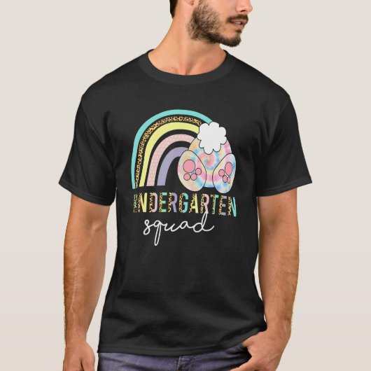 Funny Leopard Rainbow Kindergarten Bunny Easter Ch T-shirt (Voorkant)