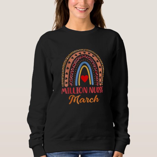 Funny Leopard Rainbow Million Nurse March 2022 Lov Trui (Voorkant)