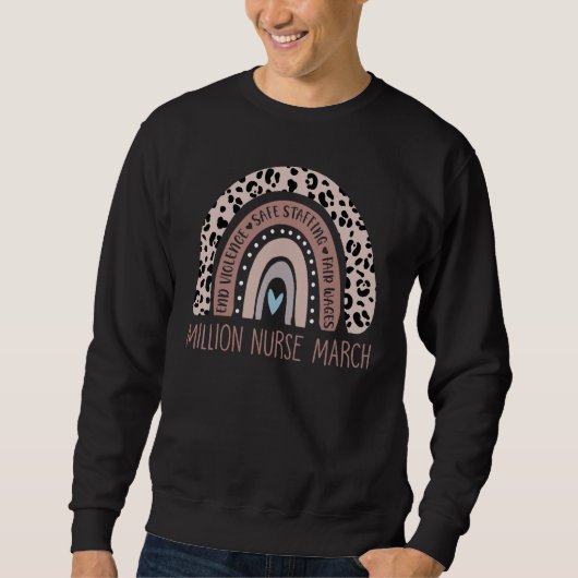 Funny Leopard Rainbow Million Nurse March 2022 Lov Trui (Voorkant)