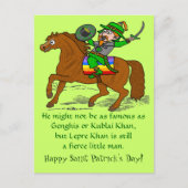Funny Lepre Khan St Patrick's Day Feestdagenkaart (Voorkant)