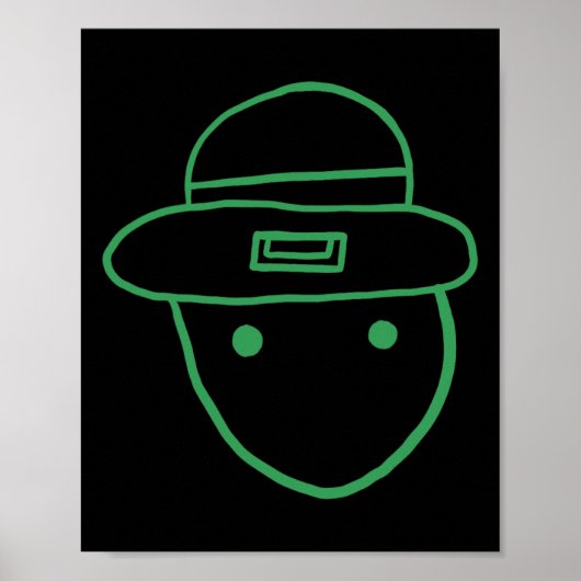 Funny Leprechaun Amateur Sketch Meme Irish St Patr Poster (Voorkant)