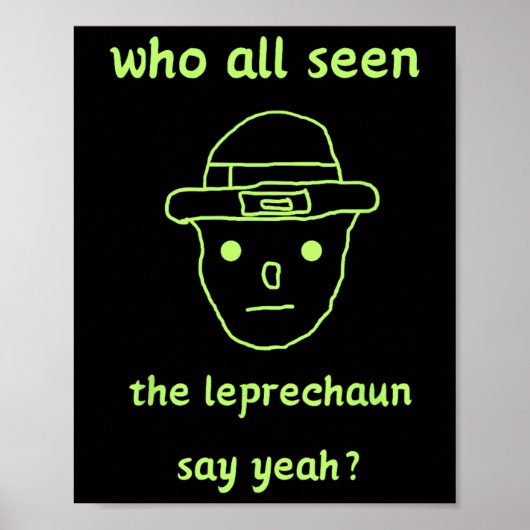 Funny Leprechaun Amateur Sketch Meme Irish St Patr Poster (Voorkant)