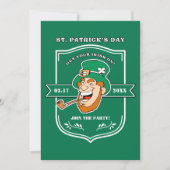 Funny Leprechaun Badge St. Patrick's Day Party Kaart (Voorkant)