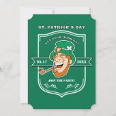 Funny Leprechaun Badge St. Patrick's Day Party Kaart (Voorkant)