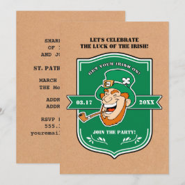 Funny Leprechaun Badge St. Patrick's Day Party Kaart