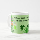 Funny Leprechaun Beer Mok (Voorkant links)
