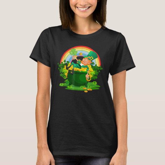 Funny Leprechaun Boys Girls Mannen Women St. Patty T-shirt (Voorkant)