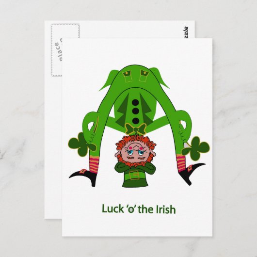 Funny Leprechaun Briefkaart (Voorkant / Achterkant)