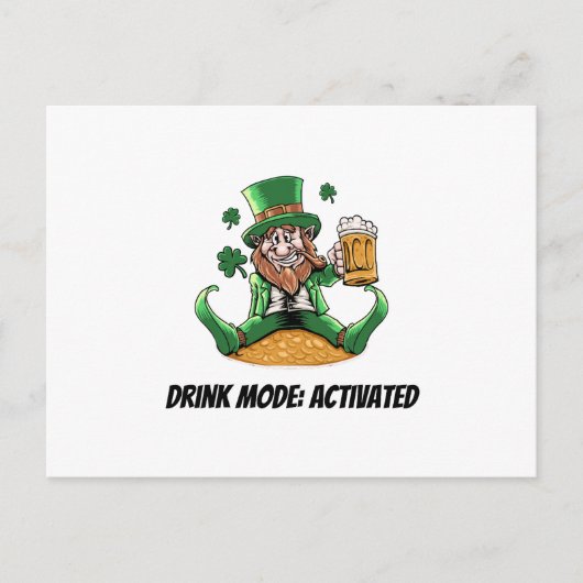 Funny Leprechaun Briefkaart (Voorkant)