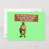 Funny leprechaun briefkaart (Voorkant / Achterkant)