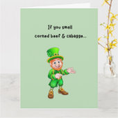 Funny Leprechaun Fart St. Patrick's Day Kaart (Gele Bloem)