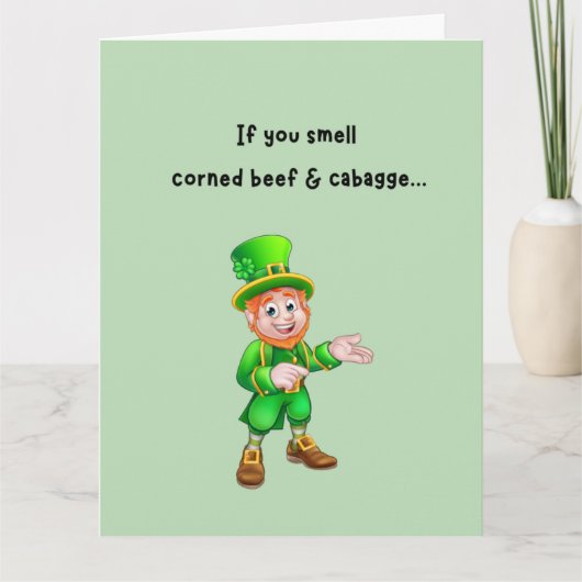 Funny Leprechaun Fart St. Patrick's Day Kaart (Voorkant)