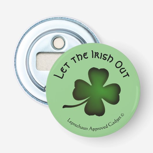 Funny Leprechaun heeft toestemming gegeven om de I Button Flesopener (Voorkant)
