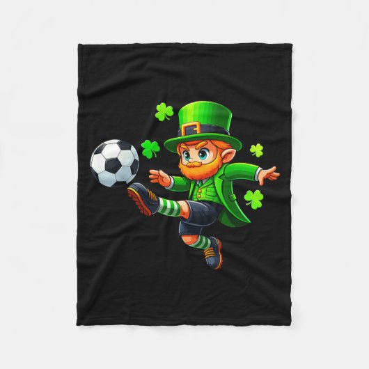 Funny Leprechaun Irish Soccer St Patricks Men Boy  Fleece Deken (Voorkant)