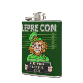 Funny Leprechaun Leprecon Mugshot St Patricks Heupfles (Links)
