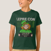 Funny Leprechaun Leprecon Mugshot T-shirt (Voorkant)