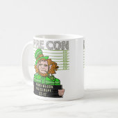 Funny Leprechaun Leprecon Mugshot v1 Koffiemok (Voorkant links)