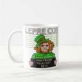 Funny Leprechaun Leprecon Mugshot v1 Koffiemok (Links)