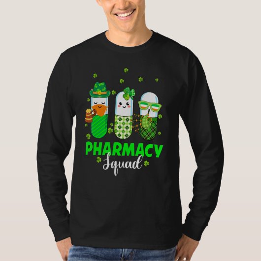 Funny Leprechaun Pharmacy Squad Pharmacist St Patr T-shirt (Voorkant)