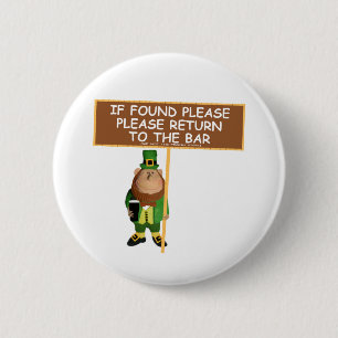 Funny leprechaun ronde button 5,7 cm