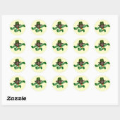 Funny leprechaun ronde sticker (Vel)