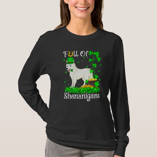 Funny Leprechaun Shamrock Leaf Arctic Wolf St Patr T-shirt (Voorkant)