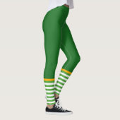 Funny Leprechaun St. Patrick's Day Green Striped Leggings (Rechts)