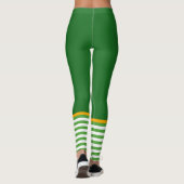 Funny Leprechaun St. Patrick's Day Green Striped Leggings (Achterkant)