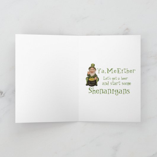 Funny Leprechaun St. Patrick's Day Greeting Kaart (Binnen)