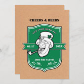 Funny Leprechaun St. Patrick's Day Party Kaart (Voorkant / Achterkant)