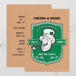Funny Leprechaun St. Patrick's Day Party Kaart