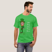 Funny Leprechaun St Patricks Day Persoonlijke teks T-shirt (Voorkant volledig)