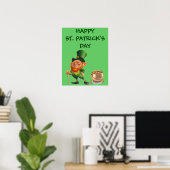 FUNNY LEPRECHAUN, ST. PATRICK'S DAY poster (Thuiskantoor)
