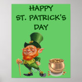 FUNNY LEPRECHAUN, ST. PATRICK'S DAY poster (Voorkant)
