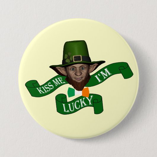 Funny leprechaun St Patrick's day Ronde Button 7,6 Cm (Voorkant)