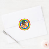 Funny leprechaun St Patrick's day Ronde Sticker (Envelop)