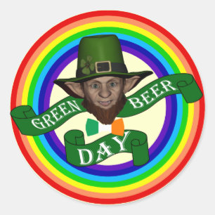 Funny leprechaun St Patrick's day Ronde Sticker