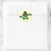 Funny leprechaun St Patrick's day Ronde Sticker (Tas)
