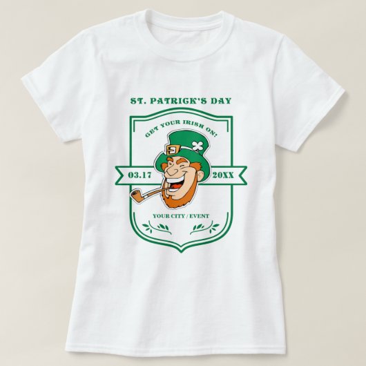 Funny Leprechaun St. Patrick's Day T-shirt (Design voorkant)