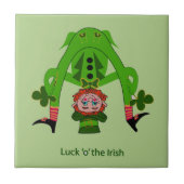 Funny Leprechaun Tegeltje (Voorkant)