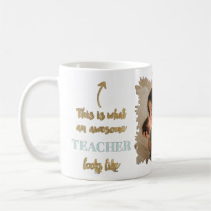 Funny leraar citeert floral photomint gold koffiemok