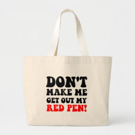 Funny leraar grote tote bag