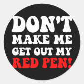 Funny leraar ronde sticker (Voorkant)